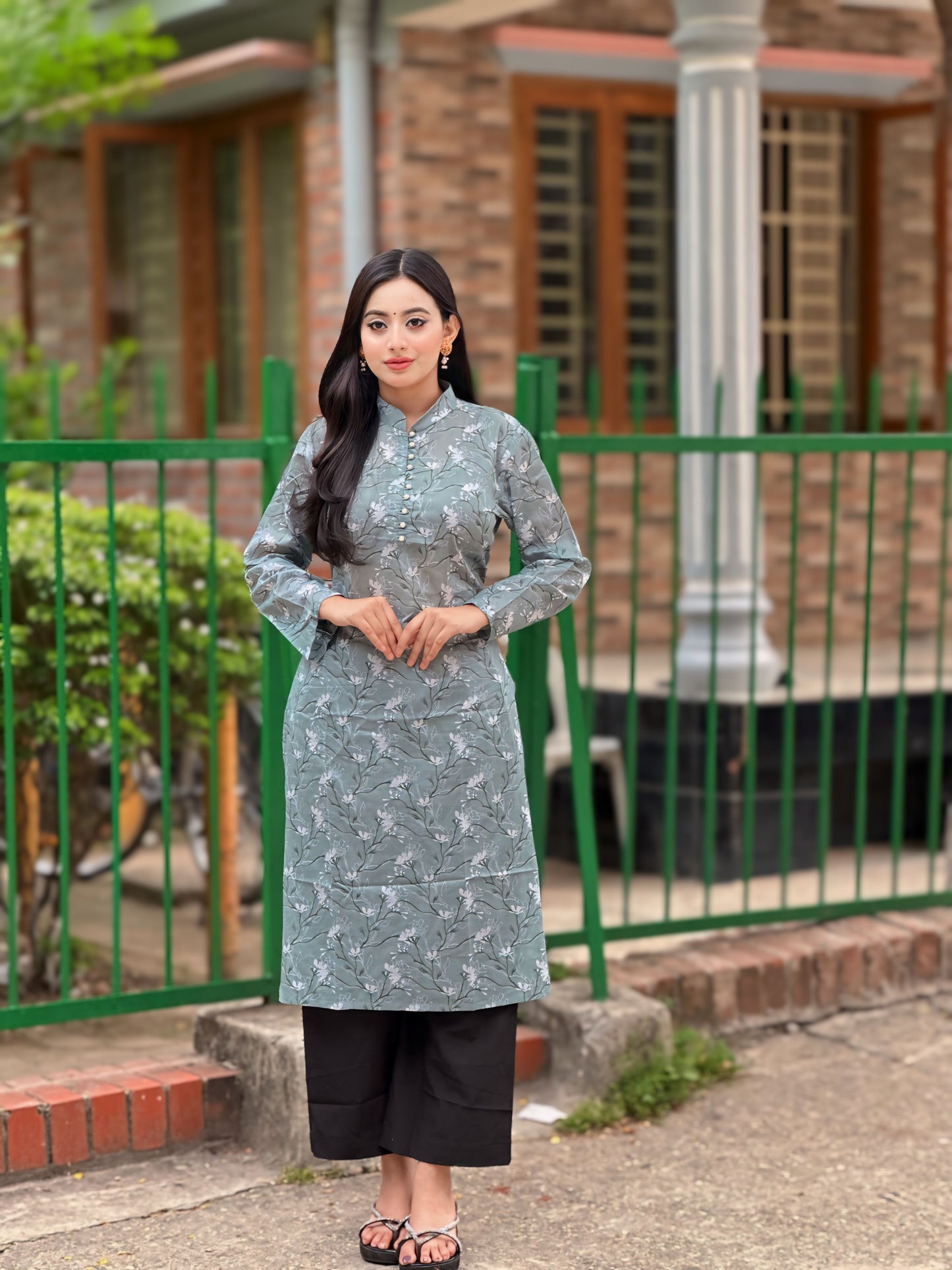 Showstopper Pastel Green Cotton Kurti Women 1123 000241
