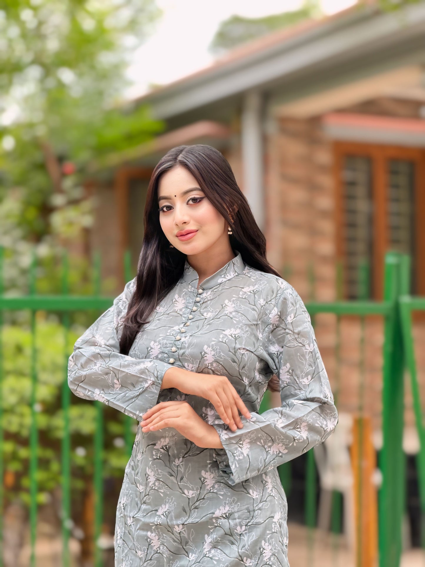 Showstopper Pastel Green Cotton Kurti Women 1123 000241