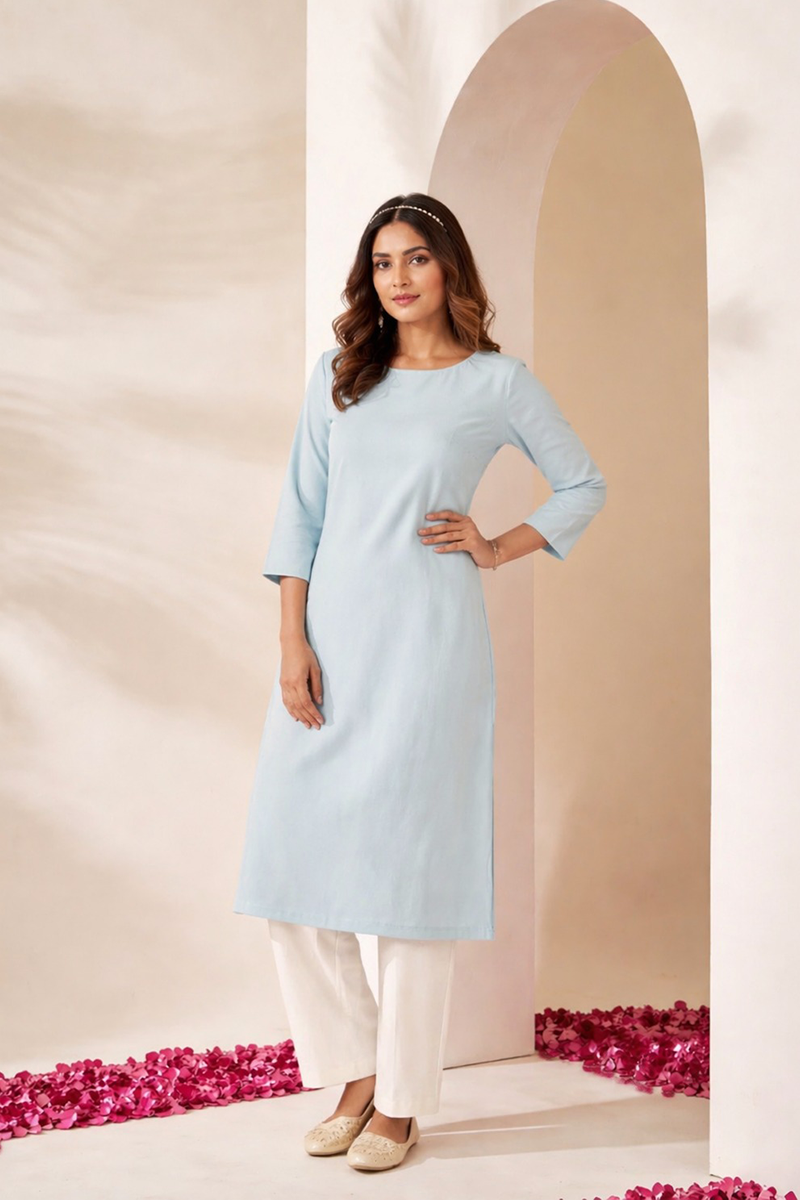 Showstopper Light Pistachio Cherry Georgette Kurti Women 0724 000327