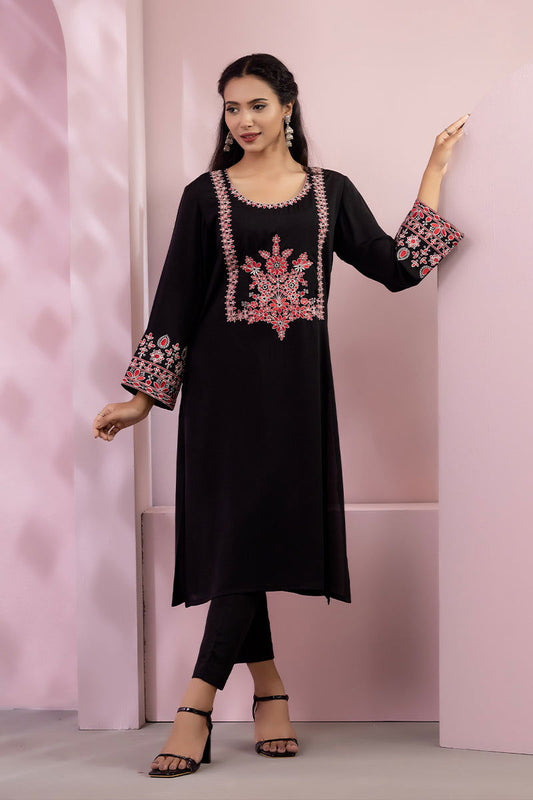 Showstopper Black Cherry Georgette Kurti Women 1122 000080 - showstopperbd.com