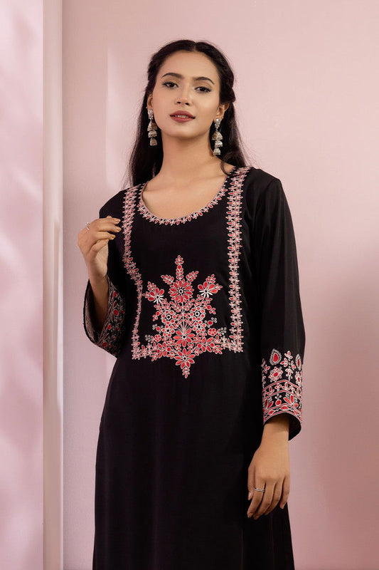 Showstopper Black Cherry Georgette Kurti Women 1122 000080 - showstopperbd.com