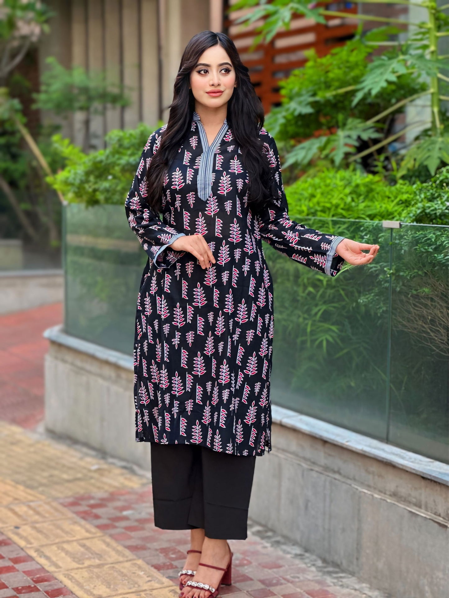 Showstopper Black Cotton Kurti Women 0224 000317 - showstopperbd.com