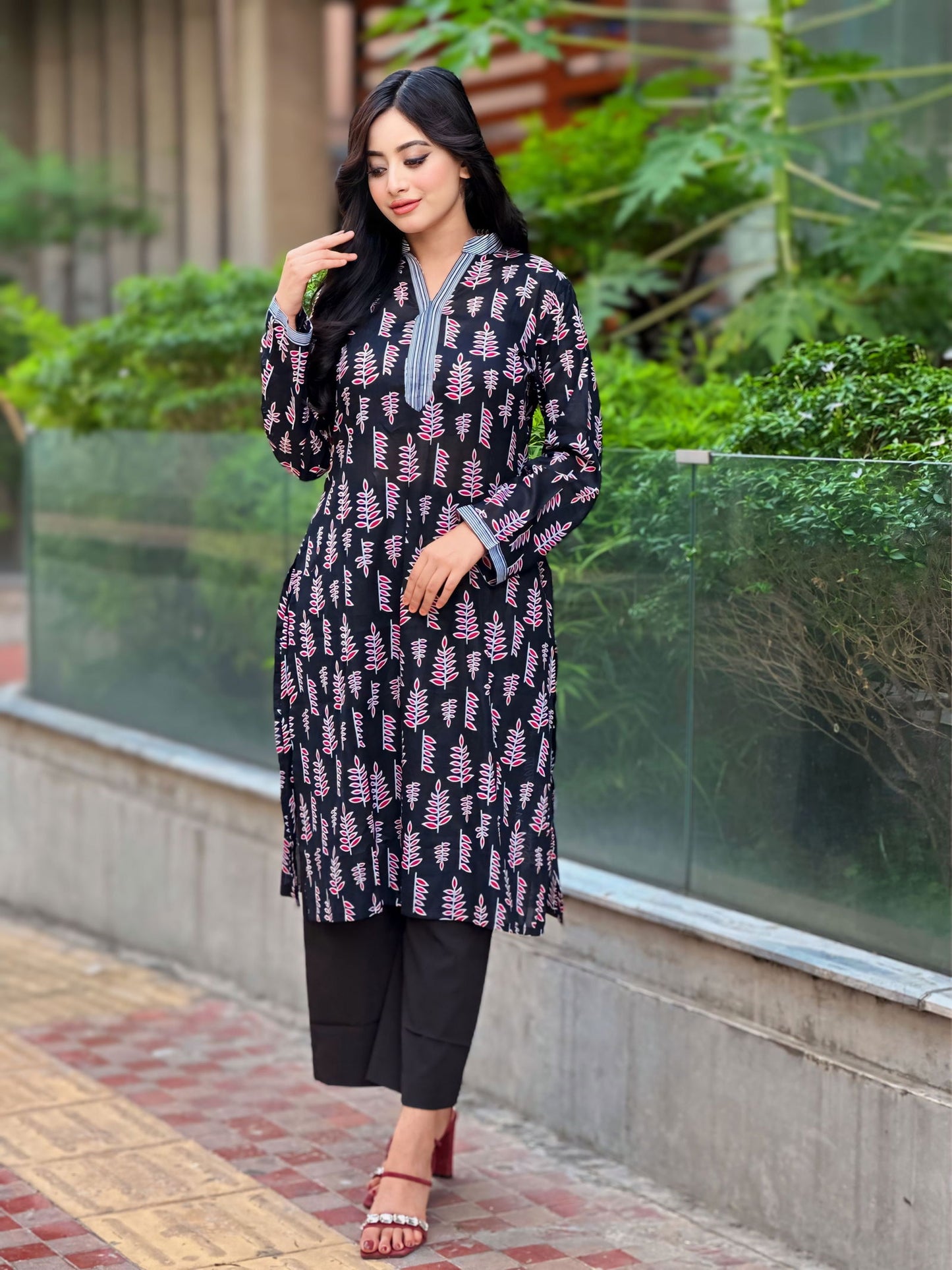 Showstopper Black Cotton Kurti Women 0224 000317 - showstopperbd.com