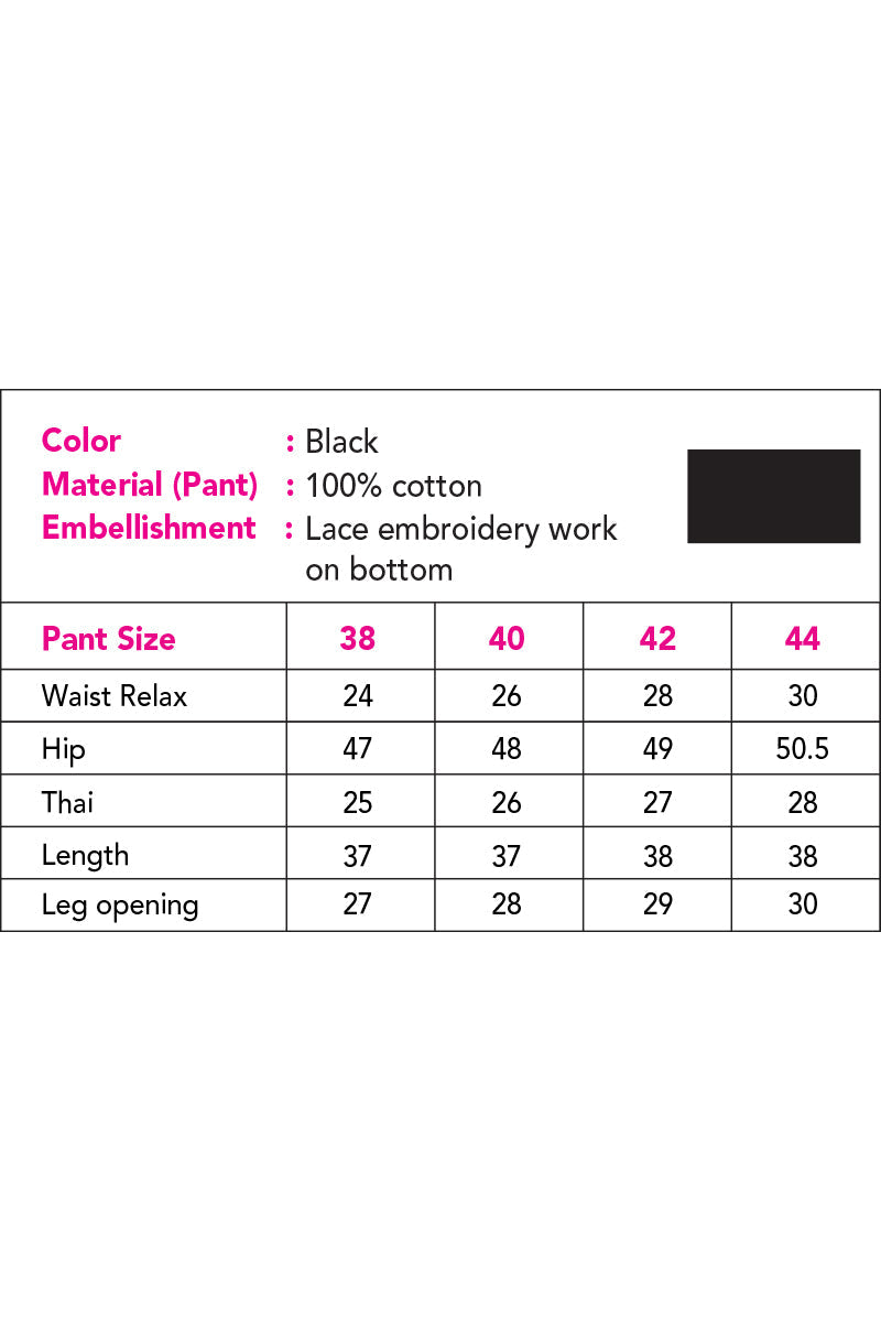 Showstopper Black Cotton Palazzo Women 0523 000200 - showstopperbd.com
