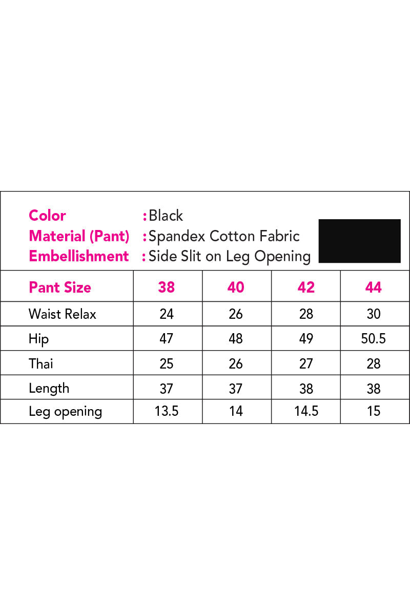 Showstopper Black Spandex Cotton Fabric Straight Pant Women 0523 000196 - showstopperbd.com
