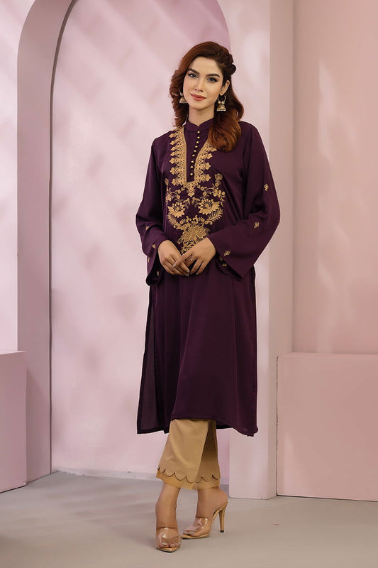 Showstopper Deep Purple Cherry Georgette Kurti Women 0123 000114 - showstopperbd.com
