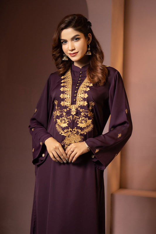Showstopper Deep Purple Cherry Georgette Kurti Women 0123 000114 - showstopperbd.com