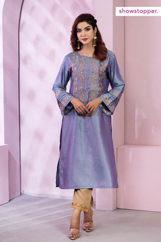 Showstopper Icy Blue Duel-tone Dupian Silk Kurti Women 0223 000139 - showstopperbd.com