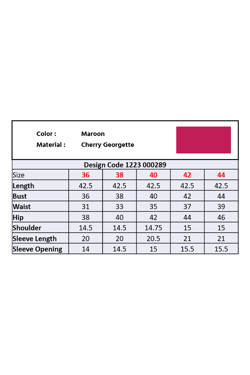 Showstopper Maroon Cherry Georgette Kurti Women 1223 000289 - showstopperbd.com
