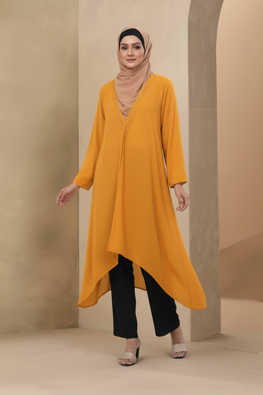 Hiba Mustard Yellow double georgette fabric Shrug Women 0823 000228
