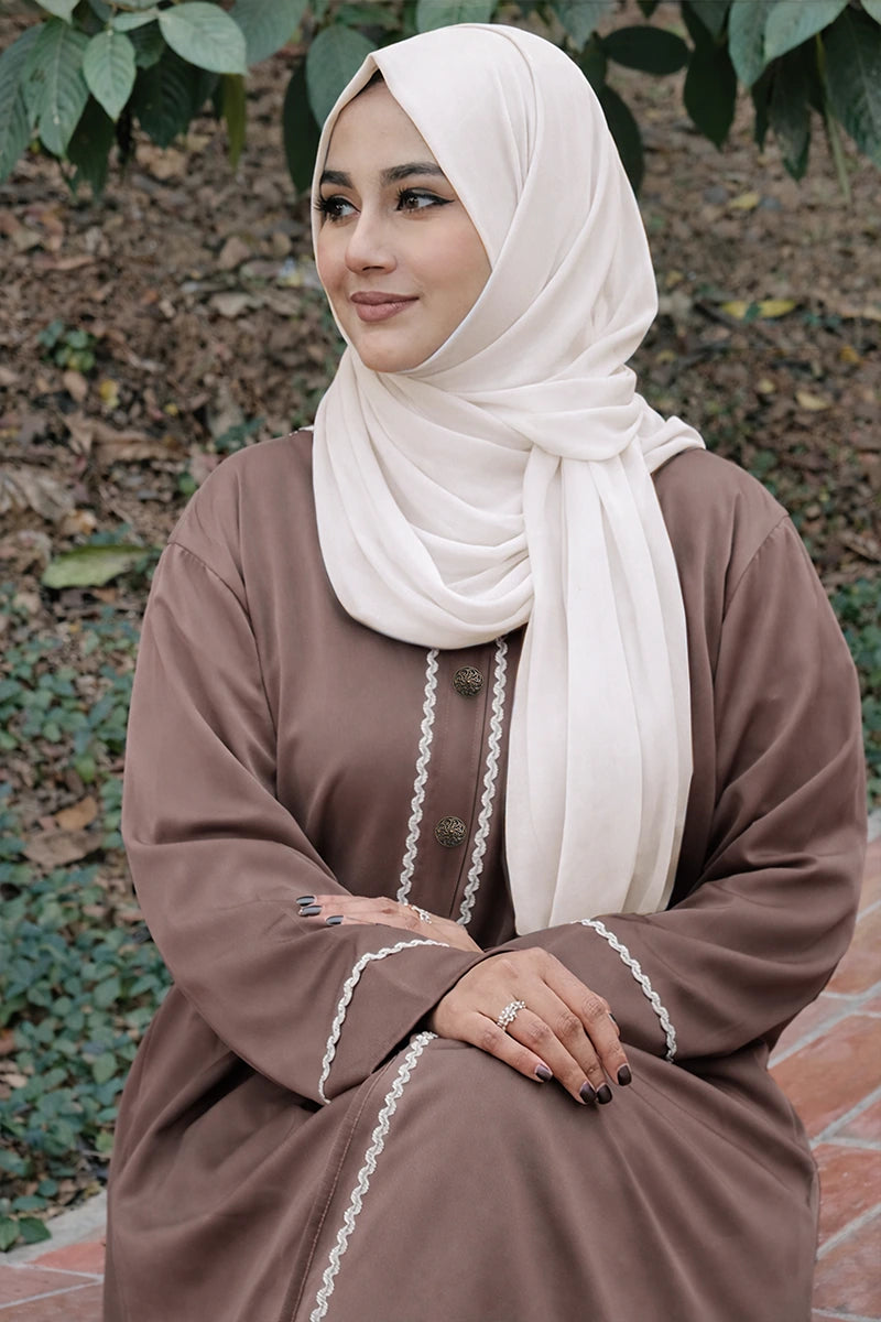Coffee Silk Abaya - 0226000463