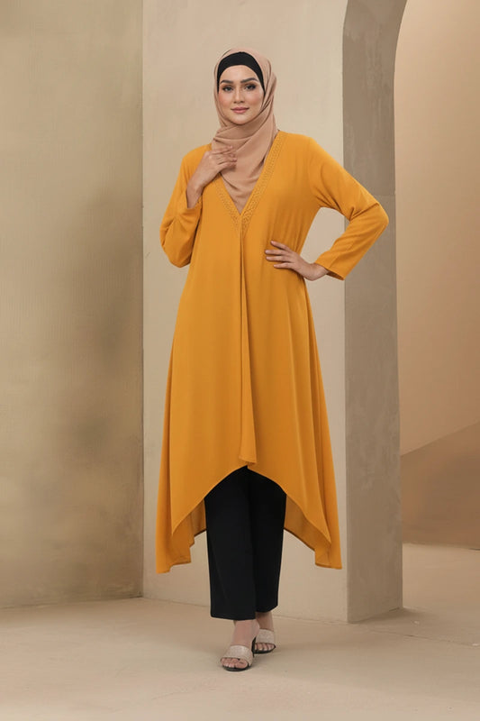 Hiba Mustard Yellow double georgette fabric Shrug Women 0823 000228