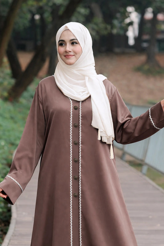 Coffee Silk Abaya - 0226000463