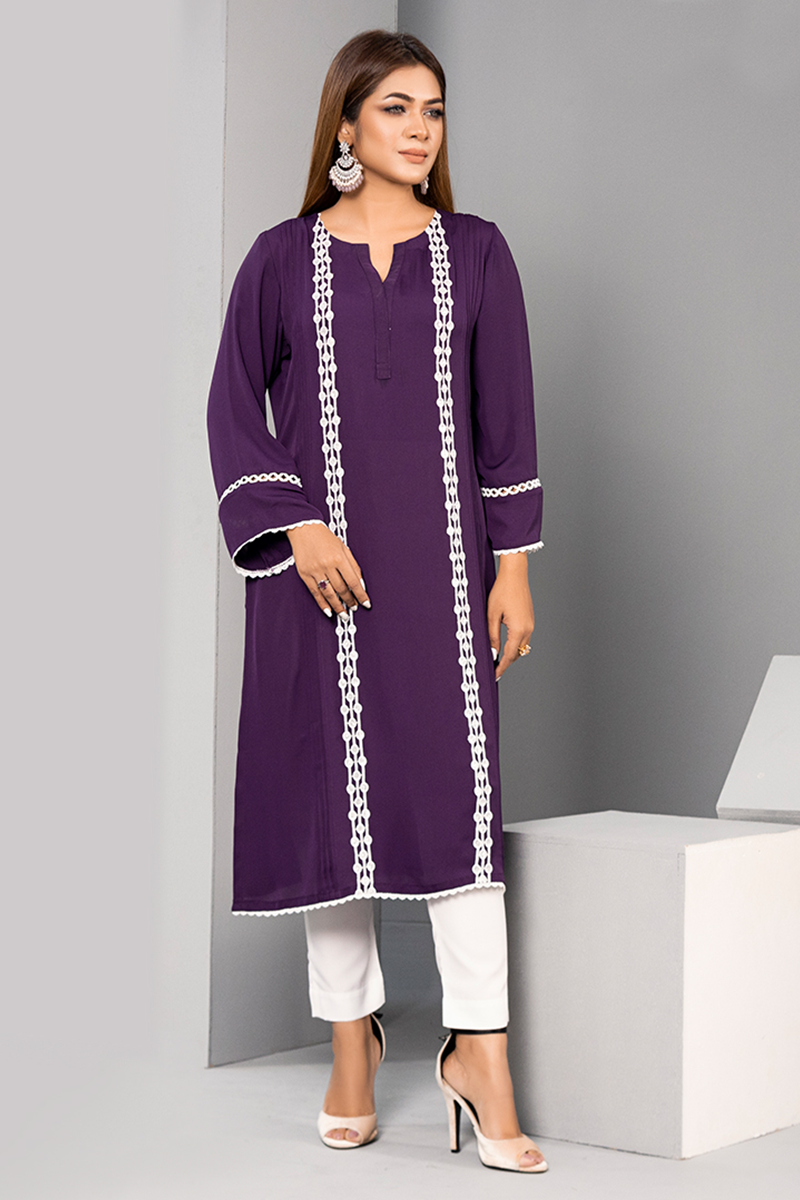 Showstopper Purple Cherry Georgette Kurti Women J04