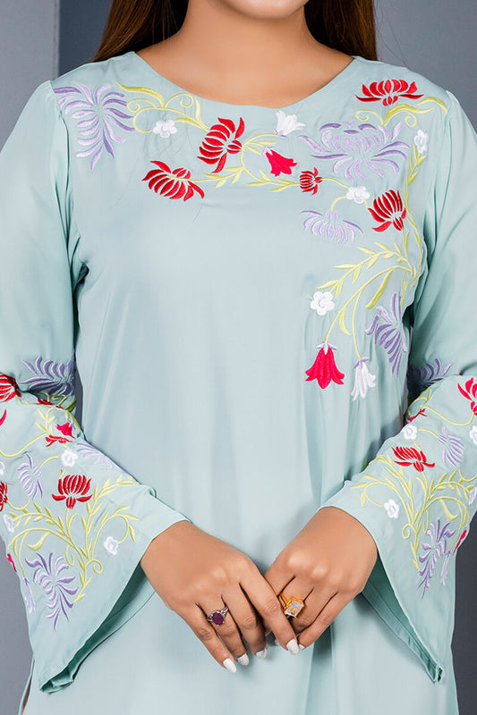 Showstopper Paste Cherry Georgette Kurti Women M14